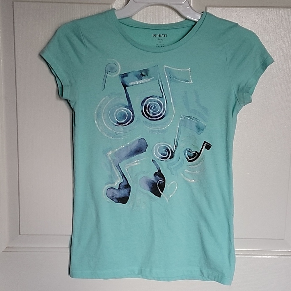Old Navy, girls XL(14), mint green short sleeved shirt.